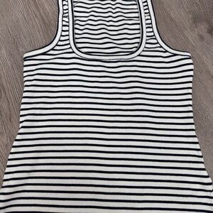 Anthropologie Maeve Striped Tank Top Navy White Small